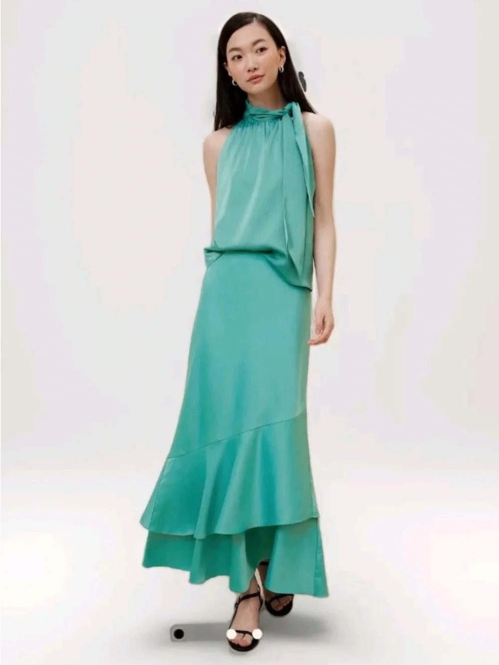 Banana Republic Teal Layered Maxi Skirt